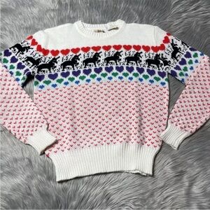 Vintage Eclipse Los Angeles 80s Unicorn Heart Acrylic Sweater